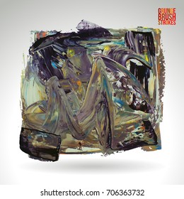 Brush stroke and texture. Grunge vector abstract hand - painted element. Underline and border design.