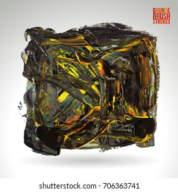 Brush stroke and texture. Grunge vector abstract hand - painted element. Underline and border design.