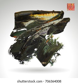 Brush stroke and texture. Grunge vector abstract hand - painted element. Underline and border design.
