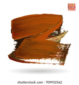 Brush stroke and texture. Grunge vector abstract hand - painted element. Underline and border design.