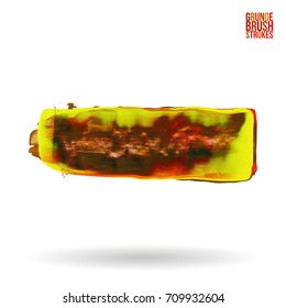 Brush stroke and texture. Grunge vector abstract hand - painted element. Underline and border design.