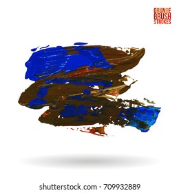Brush stroke and texture. Grunge vector abstract hand - painted element. Underline and border design.