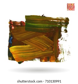 Brush stroke and texture. Grunge vector abstract hand - painted element. Underline and border design.