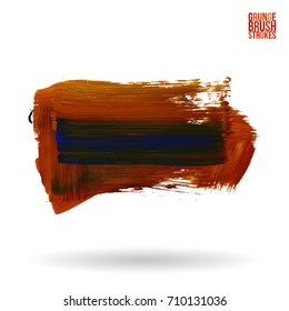 Brush stroke and texture. Grunge vector abstract hand - painted element. Underline and border design.