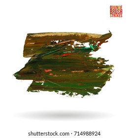 Brush stroke and texture. Grunge vector abstract hand - painted element. Underline and border design.