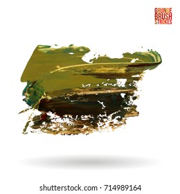 Brush stroke and texture. Grunge vector abstract hand - painted element. Underline and border design.