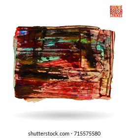 Brush stroke and texture. Grunge vector abstract hand - painted element. Underline and border design.