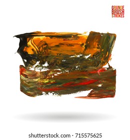 Brush stroke and texture. Grunge vector abstract hand - painted element. Underline and border design.