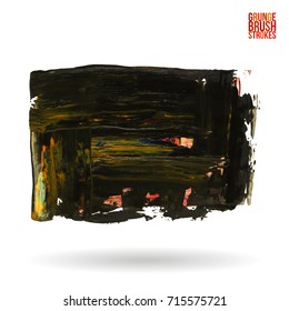 Brush stroke and texture. Grunge vector abstract hand - painted element. Underline and border design.