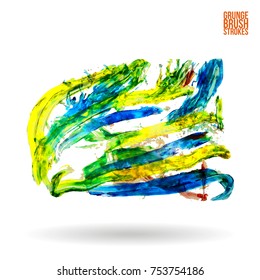 Brush stroke and texture. Grunge vector abstract hand - painted element. Underline and border design.