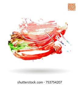 Brush stroke and texture. Grunge vector abstract hand - painted element. Underline and border design.