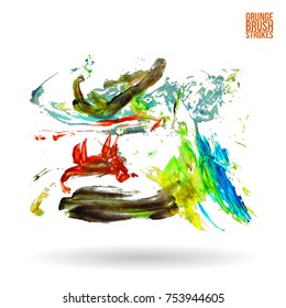 Brush stroke and texture. Grunge vector abstract hand - painted element. Underline and border design.