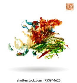 Brush stroke and texture. Grunge vector abstract hand - painted element. Underline and border design.