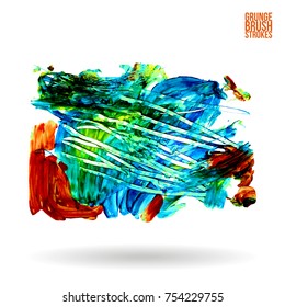 Brush stroke and texture. Grunge vector abstract hand - painted element. Underline and border design.