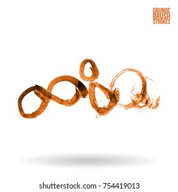 Brush stroke and texture. Grunge vector abstract hand - painted element. Underline and border design.