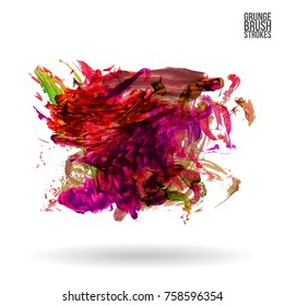 Brush stroke and texture. Grunge vector abstract hand - painted element. Underline and border design.