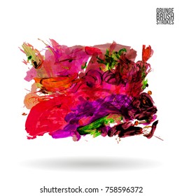 Brush stroke and texture. Grunge vector abstract hand - painted element. Underline and border design.