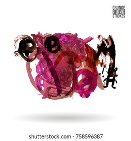 Brush stroke and texture. Grunge vector abstract hand - painted element. Underline and border design.