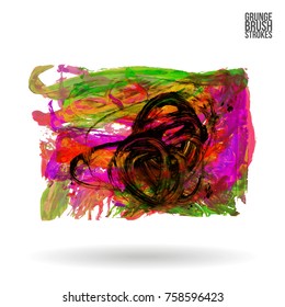 Brush stroke and texture. Grunge vector abstract hand - painted element. Underline and border design.