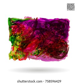 Brush stroke and texture. Grunge vector abstract hand - painted element. Underline and border design.