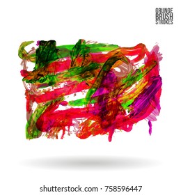 Brush stroke and texture. Grunge vector abstract hand - painted element. Underline and border design.