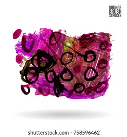 Brush stroke and texture. Grunge vector abstract hand - painted element. Underline and border design.