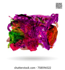 Brush stroke and texture. Grunge vector abstract hand - painted element. Underline and border design.