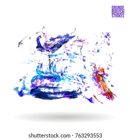 Brush stroke and texture. Grunge vector abstract hand - painted element. Underline and border design.
