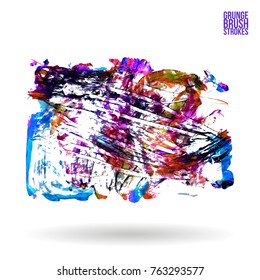 Brush stroke and texture. Grunge vector abstract hand - painted element. Underline and border design.