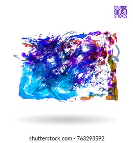 Brush stroke and texture. Grunge vector abstract hand - painted element. Underline and border design.