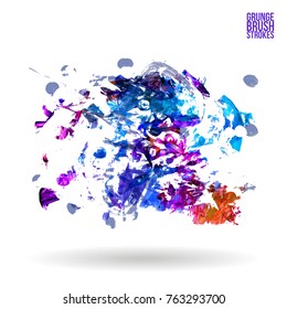 Brush stroke and texture. Grunge vector abstract hand - painted element. Underline and border design.