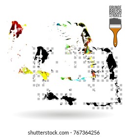 Brush stroke and texture. Grunge vector abstract hand - painted element. Underline and border design.