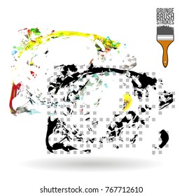 Brush stroke and texture. Grunge vector abstract hand - painted element. Underline and border design.