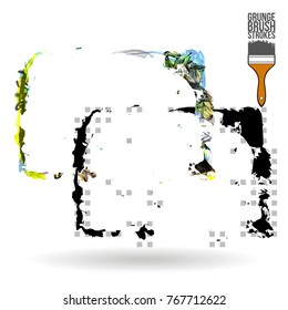 Brush stroke and texture. Grunge vector abstract hand - painted element. Underline and border design.