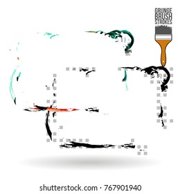 Brush stroke and texture. Grunge vector abstract hand - painted element. Underline and border design.