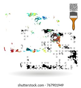 Brush stroke and texture. Grunge vector abstract hand - painted element. Underline and border design.