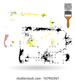 Brush stroke and texture. Grunge vector abstract hand - painted element. Underline and border design.