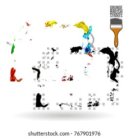 Brush stroke and texture. Grunge vector abstract hand - painted element. Underline and border design.
