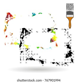 Brush stroke and texture. Grunge vector abstract hand - painted element. Underline and border design.