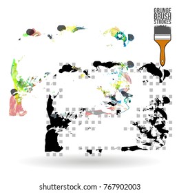Brush stroke and texture. Grunge vector abstract hand - painted element. Underline and border design.