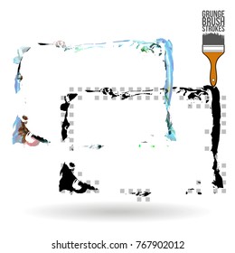 Brush stroke and texture. Grunge vector abstract hand - painted element. Underline and border design.