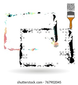 Brush stroke and texture. Grunge vector abstract hand - painted element. Underline and border design.