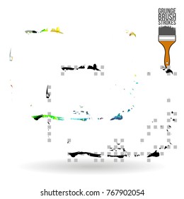 Brush stroke and texture. Grunge vector abstract hand - painted element. Underline and border design.