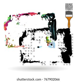 Brush stroke and texture. Grunge vector abstract hand - painted element. Underline and border design.