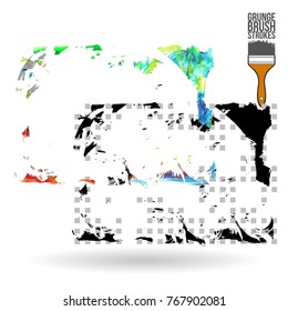 Brush stroke and texture. Grunge vector abstract hand - painted element. Underline and border design.