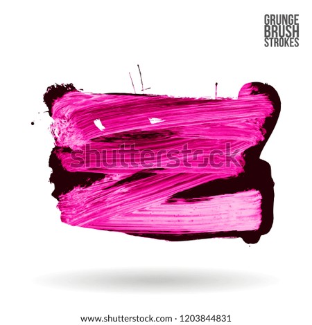 Brush stroke and texture. Grunge vector abstract hand - painted element. Underline and border.