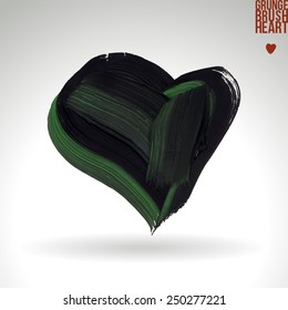 Brush stroke and texture. Heart symbol. Vector design.