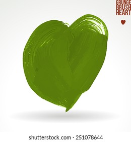 Brush stroke and texture. Heart symbol. Vector design.