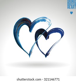 Brush stroke and texture. Heart symbol. Vector design.