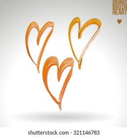 Brush stroke and texture. Heart symbol. Vector design.